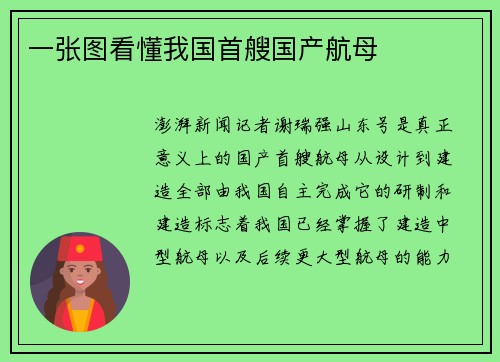 一张图看懂我国首艘国产航母